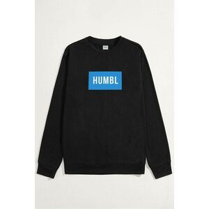 Mikina, Barva Černá, s Potiskem Humble in Blue obraz