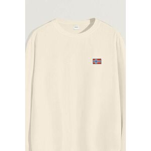 Mikina, Barva Ekru, s Potiskem Norwegian Flag Minimal obraz