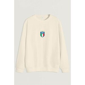 Mikina, Barva Ekru, s Potiskem Calcio obraz