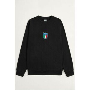 Mikina, Barva Černá, s Potiskem Calcio obraz