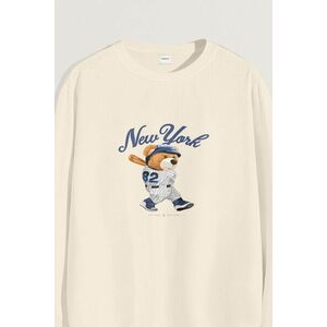 Mikina, Barva Ekru, s Potiskem Baseball Teddy obraz