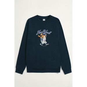 Mikina, Barva Modrá, s Potiskem Baseball Teddy obraz