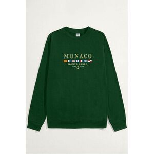 Mikina, Barva Zelená, s Potiskem Monte Carlo obraz