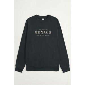 Mikina, Barva Železitě Šedá, s Potiskem Monaco obraz