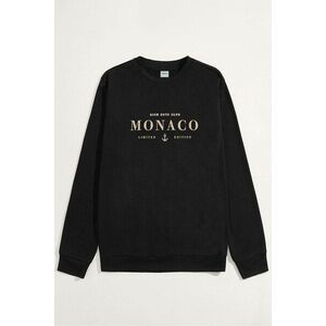 Mikina, Barva Černá, s Potiskem Monaco obraz