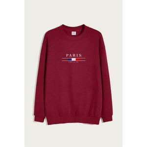 Mikina, Barva Bordó, s Potiskem Paris La Vie obraz