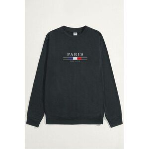 Mikina, Barva Železitě Šedá, s Potiskem Paris La Vie obraz