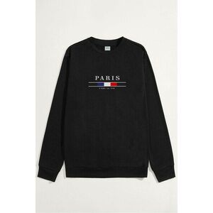 Mikina, Barva Černá, s Potiskem Paris La Vie obraz