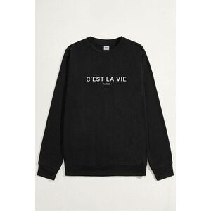 Mikina, Barva Černá, s Potiskem C Est La Vie obraz