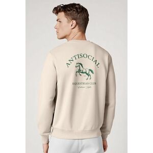 Mikina, Barva Ekru, s Potiskem Antisocial Club obraz