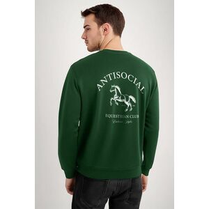 Mikina, Barva Zelená, s Potiskem Antisocial Club obraz