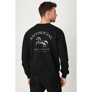 Mikina, Barva Černá, s Potiskem Antisocial Club obraz