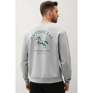 Mikina, Barva Šedá, s Potiskem Antisocial Club obraz