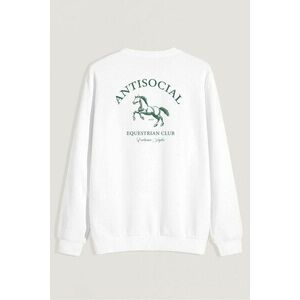 Mikina, Barva Bílá, s Potiskem Antisocial Club obraz