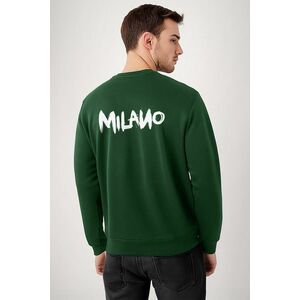 Mikina, Barva Zelená, s Potiskem Milano obraz