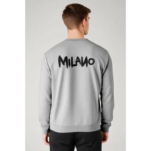 Mikina, Barva Šedá, s Potiskem Milano obraz