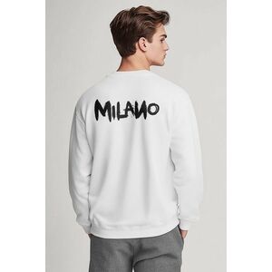 Mikina, Barva Bílá, s Potiskem Milano obraz