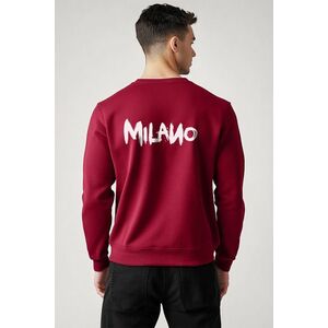 Mikina, Barva Bordó, s Potiskem Milano obraz