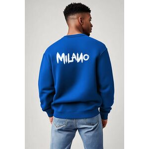 Mikina, Barva Modrá Elektrická, s Potiskem Milano obraz