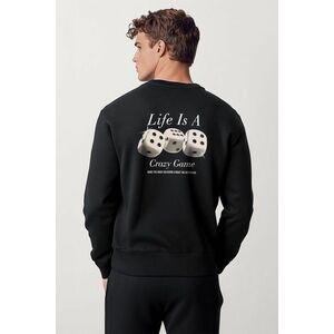 Mikina, Barva Černá, s Potiskem Life Is A Game obraz