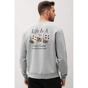 Mikina, Barva Šedá, s Potiskem Life Is A Game obraz