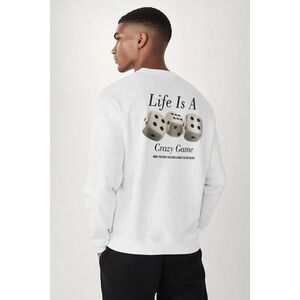 Mikina, Barva Bílá, s Potiskem Life Is A Game obraz