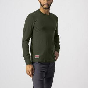 CASTELLI Cyklistické triko s dlouhým rukávem - MERINO LS TEE - zelená obraz