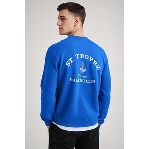 Mikina, Barva Modrá Elektrická, s Potiskem St. Tropez Sailing Club obraz