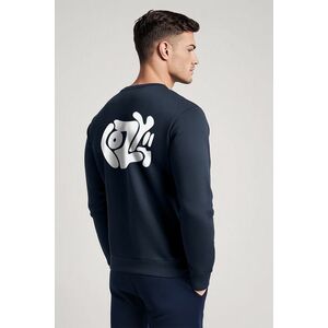 Mikina, Barva Modrá, s Potiskem Cozy obraz