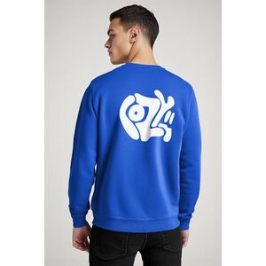 Mikina, Barva Modrá Elektrická, s Potiskem Cozy obraz