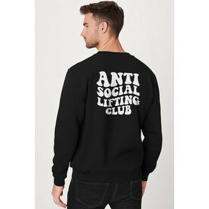 Mikina, Barva Černá, s Potiskem Antisocial Lifting Club obraz
