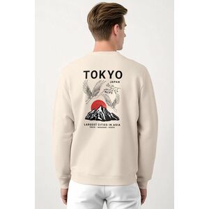 Mikina, Barva Ekru, s Potiskem Japanese Sunset obraz