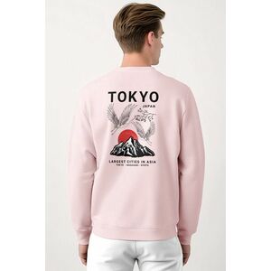 Mikina, Barva Růžová, s Potiskem Japanese Sunset obraz