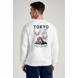 Mikina, Barva Bílá, s Potiskem Japanese Sunset obraz