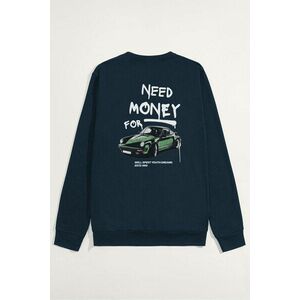 Mikina, Barva Modrá, s Potiskem Need Money For obraz
