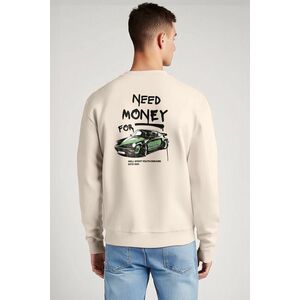 Mikina, Barva Ekru, s Potiskem Need Money For obraz