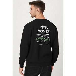 Mikina, Barva Černá, s Potiskem Need Money For obraz