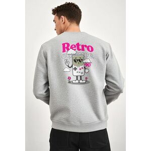 Mikina, Barva Šedá, s Potiskem 90s Retro Culture obraz