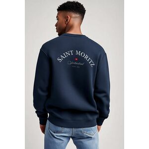Mikina, Barva Modrá, s Potiskem Saint Moritz obraz