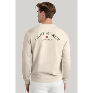 Mikina, Barva Ekru, s Potiskem Saint Moritz obraz