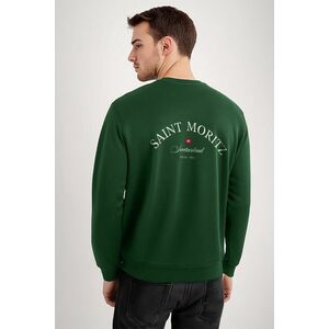Mikina, Barva Zelená, s Potiskem Saint Moritz obraz