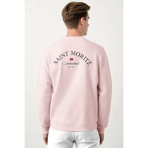 Mikina, Barva Růžová, s Potiskem Saint Moritz obraz