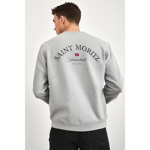 Mikina, Barva Šedá, s Potiskem Saint Moritz obraz