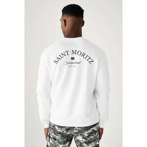 Mikina, Barva Bílá, s Potiskem Saint Moritz obraz