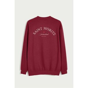 Mikina, Barva Bordó, s Potiskem Saint Moritz obraz