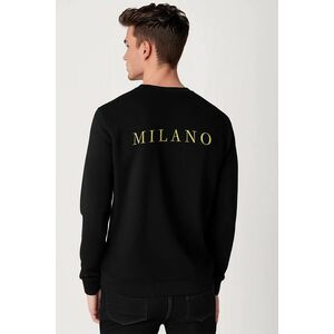 Mikina, Barva Černá, s Potiskem Milano Italy obraz