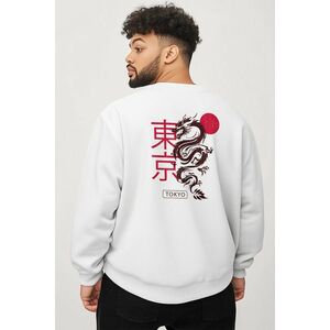 Mikina, Barva Bílá, s Potiskem Tokyo Rising Dragon obraz