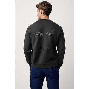 Mikina, Barva Železitě Šedá, s Potiskem Rise and Shine obraz