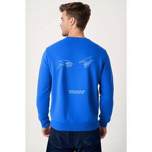 Mikina, Barva Modrá Elektrická, s Potiskem Rise and Shine obraz