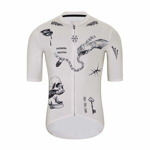 HOLOKOLO Cyklistický dres s krátkým rukávem - TATTOO ELITE - ivory/černá 4XL obraz